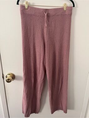 FP Beach Pink Knit Sweater Pants Drawstring Loungewear Resortwear Large